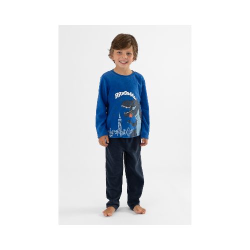 Pijama infantil polar dino rex - Azul noche