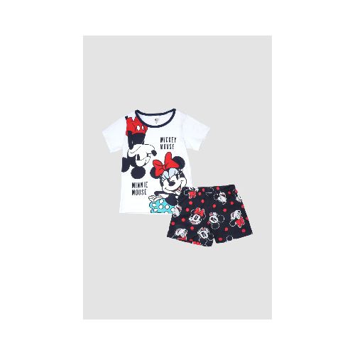 Pijama infantil minnie & mickey - Blanco