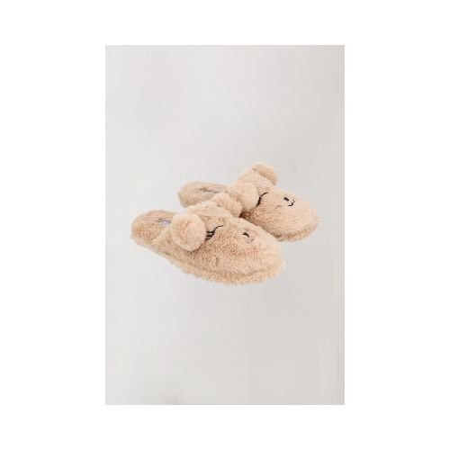 Pantufla face infantil - Beige