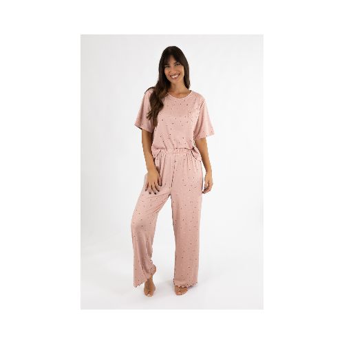 Pijama rib flower pant - Lilac