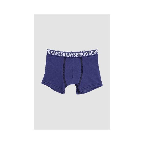 boxer infantil liso 4 al 8 - Azul