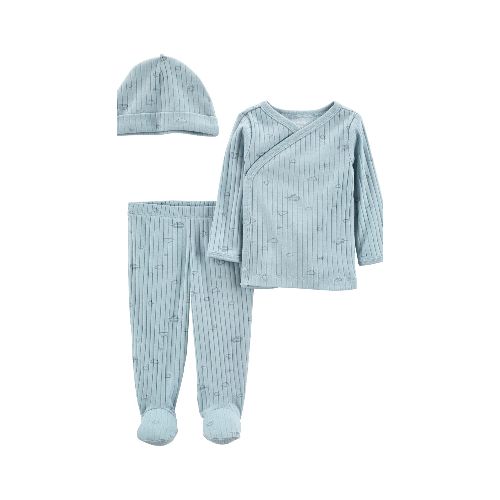 Set 3pc pant batita gorro alg unisex-bb carters - Variante unica