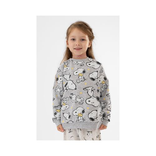 Buzo infantil snoopy - Gris melange