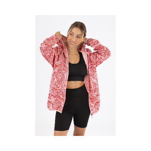 Campera micro deportiva print - Rosado