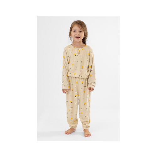 Pijama infantil hello lemons - Marfil