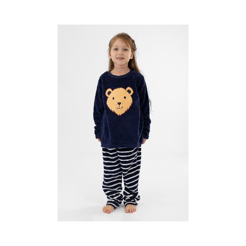 Pijama infantil coral fleeceoso - Azul noche