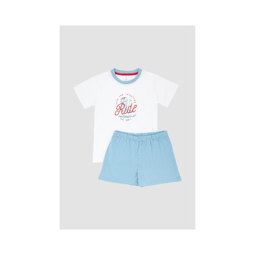 Pijama infantil dino ride - Celeste