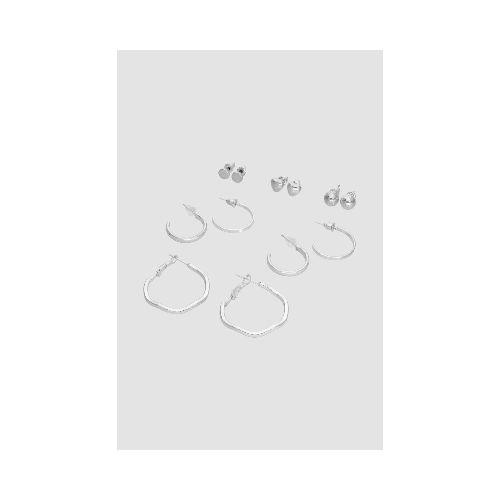 Pack de aros y perlas weavy x6 - Plata