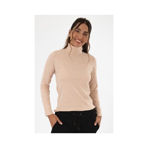 Polera algodón elastano - Beige