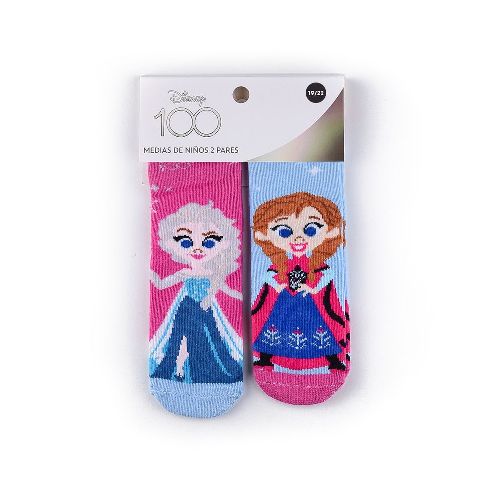 PACK DE MEDIAS PARA NIÑA DISNEY FROZEN x2 TALLES DEL 19 AL 22