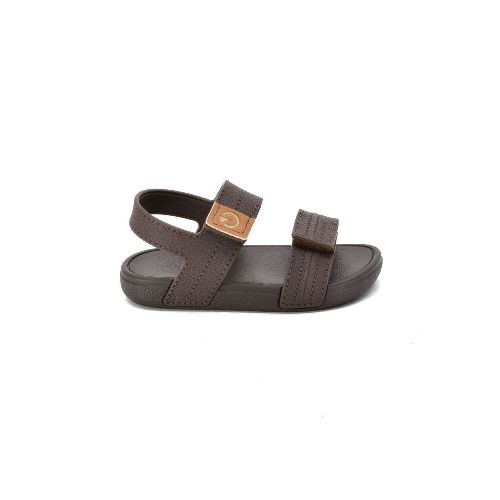 Sandalia Playera de Niños Cartago con Velcro Brown Talles 19 al 27