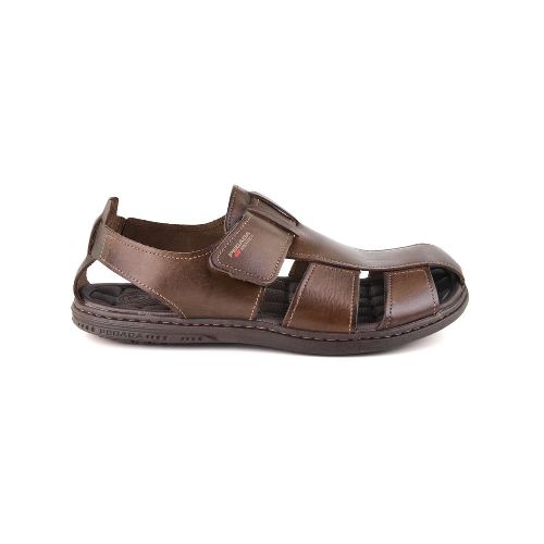 SANDALIA OJOTA CASUAL CERRADA PEGADA SLIDE BROWN