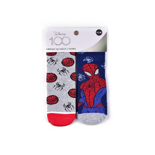 PACK DE MEDIAS PARA NIÑO SPIDERMAN X 2 TALLES 27 AL 30