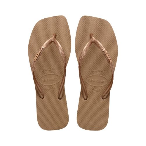 Ojotas Havaianas Slim Square Logo Metallic - Dorado — Inbox