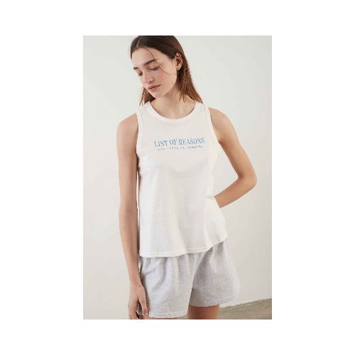 Musculosa Frey - Blanco/celeste