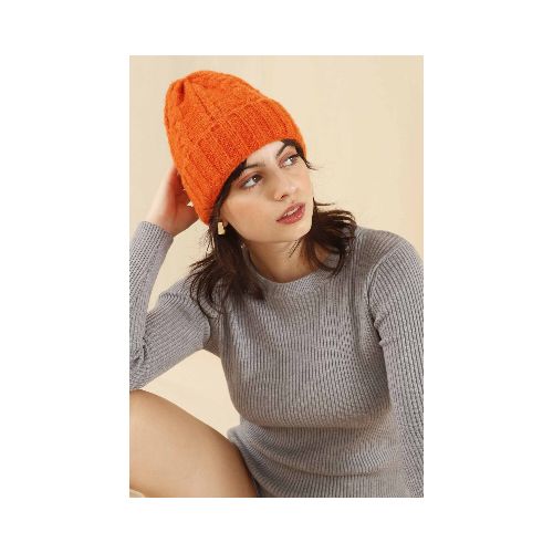 Gorro Con Trenzas - Naranja