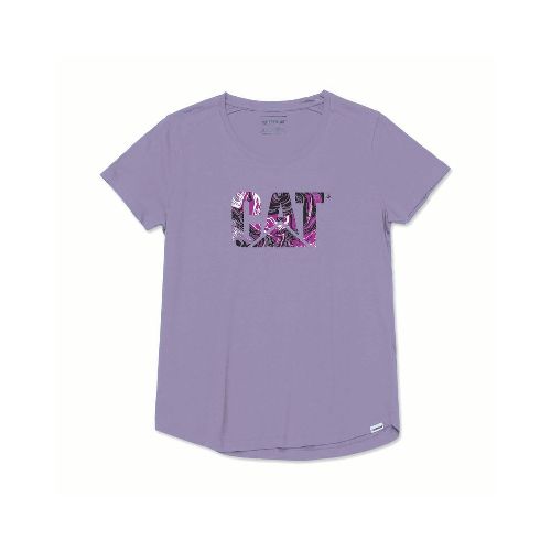 REMERA MUJER CAT LOGO SCOOP NECK