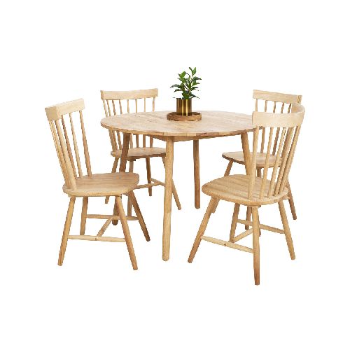 JUEGO DE COMEDOR - MADERA NATURAL-BEIGE BLOOMY 249446