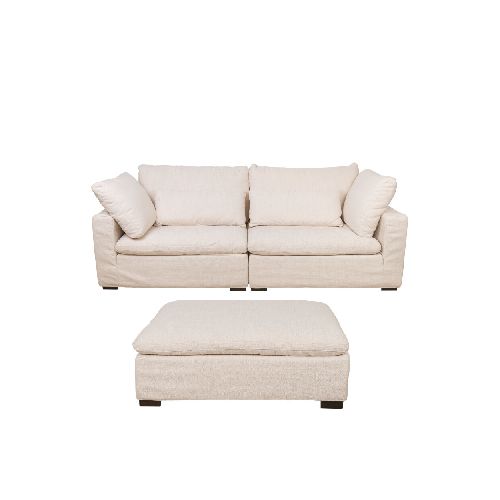 SOFÁ C/CHAISE Y FUNDAS DESMONTABLES - 3 CUERPOS TELA-PREMIUM NATURAL-BEIGE MOMA NATURAL 270320001