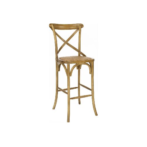 BUTACA TABURETE BAR - RATTAN-Y-MADERA NATURAL-BEIGE CRUCETA 235936001