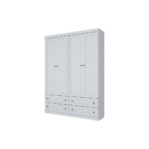 PLACARD ROPERO - 4 PUERTAS MDF-Y-MDP BLANCO AMERICANO 244342001