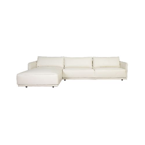 SILLÓN C/CHAISE - 3 CUERPOS CUERO-100-NATURAL BLANCO ROMEO TP2 GRANO IZQUIERDO 260495001