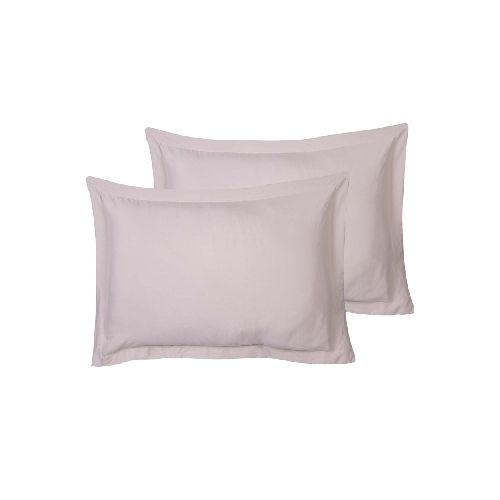 SET 2 FUNDAS DE ALMOHADA - POLIESTER MARRON PREWASHED MIEL 275491001