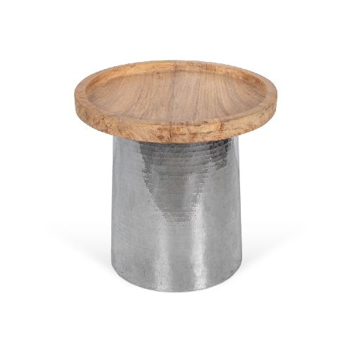 MESA LATERAL - MADERA-Y-ALUMINIO GRIS SILVER PLATA 272577002