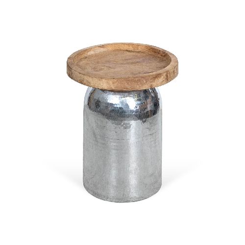 MESA LATERAL - SMALL MADERA-Y-ALUMINIO GRIS SILVER PLATA 272577001