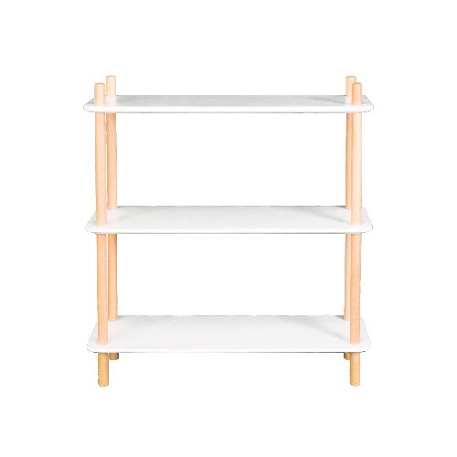 BIBLIOTECA SOFT - MDF-Y-MADERA BLANCO 3 ESTANTES 255471