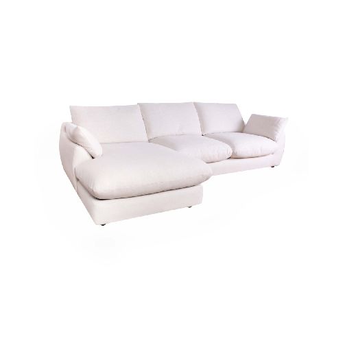 SOFÁ C/CHAISE - MÁS DE 4 CUERPOS TELA NATURAL-BEIGE BRASCO BEIGE 276599001