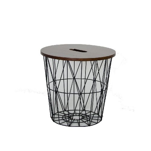 MESA DE LIVING LATERAL - ARRIME - MADERA-Y-METAL NEGRO COBWEB 254970