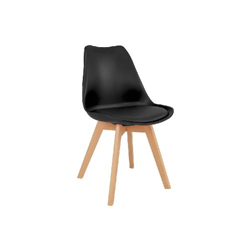 SILLA DE COMEDOR - POLIPROPILENO-Y-MADERA NEGRO ESTILO EAMES 236190002