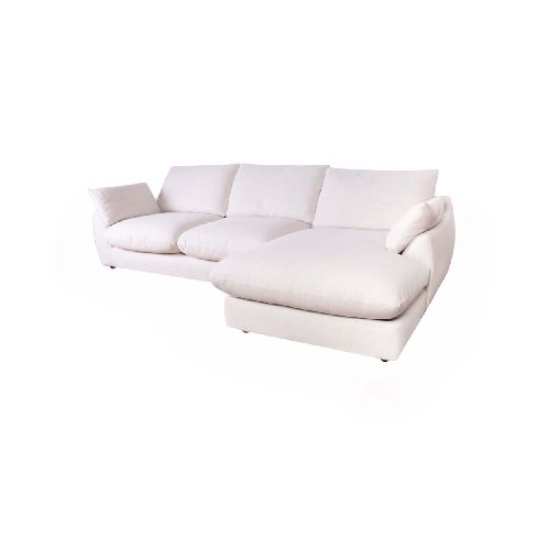 SOFÁ C/CHAISE - MÁS DE 4 CUERPOS TELA NATURAL-BEIGE BRASCO BEIGE 276599002