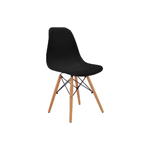 SILLA DE COMEDOR - POLIPROPILENO-Y-MADERA NEGRO ESTILO EAMES 247865004