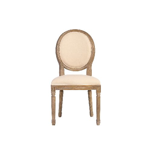 SILLA DE COMEDOR - MADERA NATURAL-BEIGE ESTILO LUIS XV 239308001