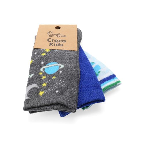 Medias Croco Kids Media Space pack X3 - Gris / Azul / Azul Claro - Croco Kids - 070.240835703 — Stadium