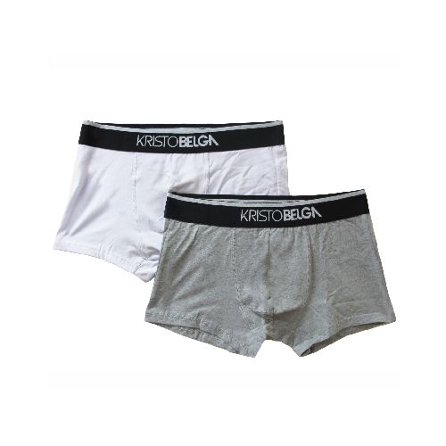 Boxer de Hombre KristoBelga BOXER Pack X 2 - Gris - Blanco - KristoBelga - 053.023020502 — Stadium