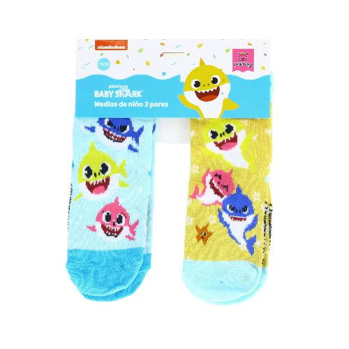 Medias de Niños Disney x2 Baby Shark - Celeste - Azul - Amarillo - Disney - 131.BS5007266 — Stadium