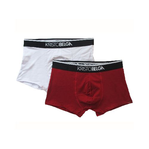 Boxer de Hombre KristoBelga BOXER Pack X 2 - Blanco - Bordó - KristoBelga - 053.023020223 — Stadium