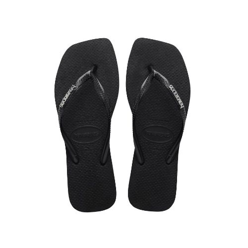 Sandalia de Mujer Havaianas Slim Square Logo - Negro - Plateado - Havaianas - 012.482577005 — Stadium