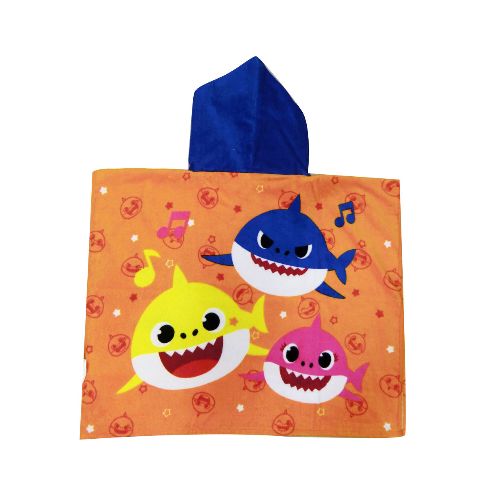 Toalla Disney Poncho Baby Shark - Anaranjado - Azul Marino - Amarillo - Disney - 131.042013907 — Stadium