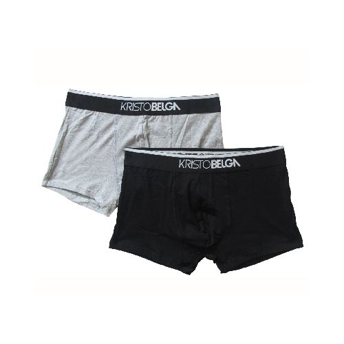 Boxer de Hombre KristoBelga BOXER Pack X 2 - Negro - Gris - KristoBelga - 053.023020105 — Stadium