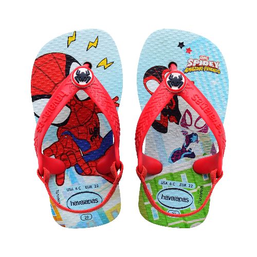 Sandalia de Niños Havaianas New Baby Heroes - Celeste - Rojo - Havaianas - 012.471326282 — Stadium