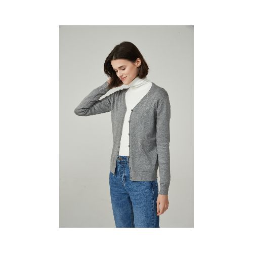 Cardigan Stratford - Gris Melange Medio