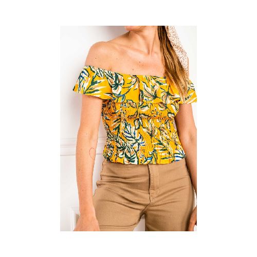 Blusa Volado Hombros Print - Multi