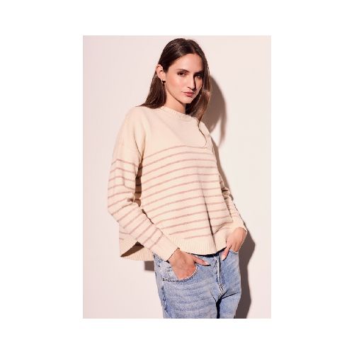 Sweater Rayado - Rosa Viejo