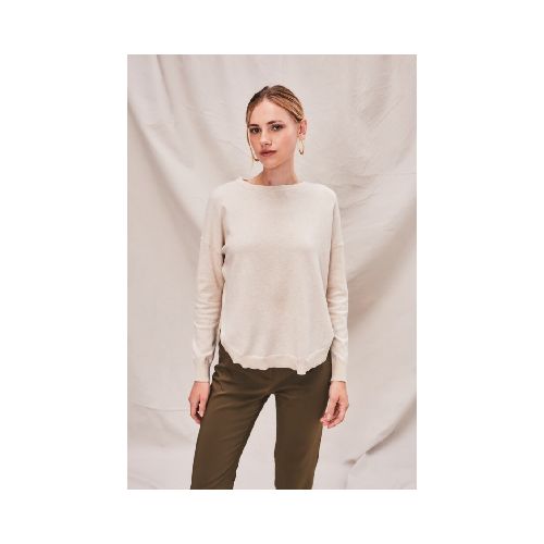 Sweater Algodón Elastano - Beige Melange