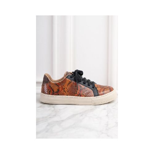 Zapatilla Snake Animal Print - Marron