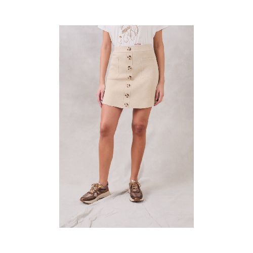 Falda Botones - Beige Melange